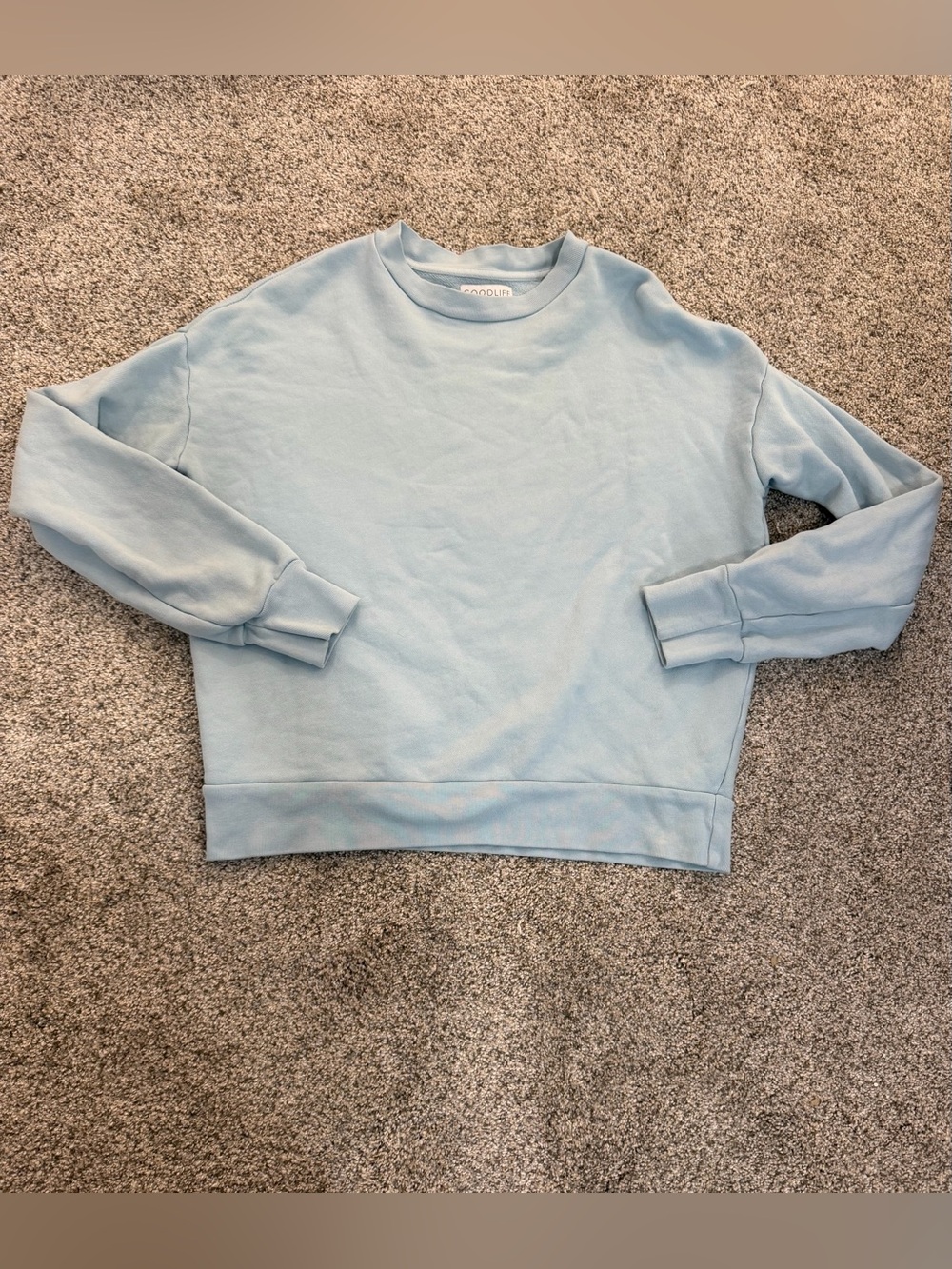 light blue crewneck